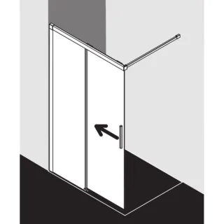 Kermi Nica Gleittür NIJ2L14020VPK 140 x 200 cm, silber hochglanz, ESG klar Clean, links