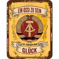Metallschild Ossi aus der DDR - hochwertig bedrucktes Blechschild - Größe 22x17 cm