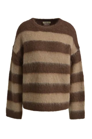 Smith&Soul - Brushed Striped Pullover choco print - Gr. - L
