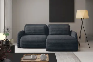 Ecksofa Schlafsofa Sofa SIMONE in Stoff Ambience Anthrazit Ottomane Rechts