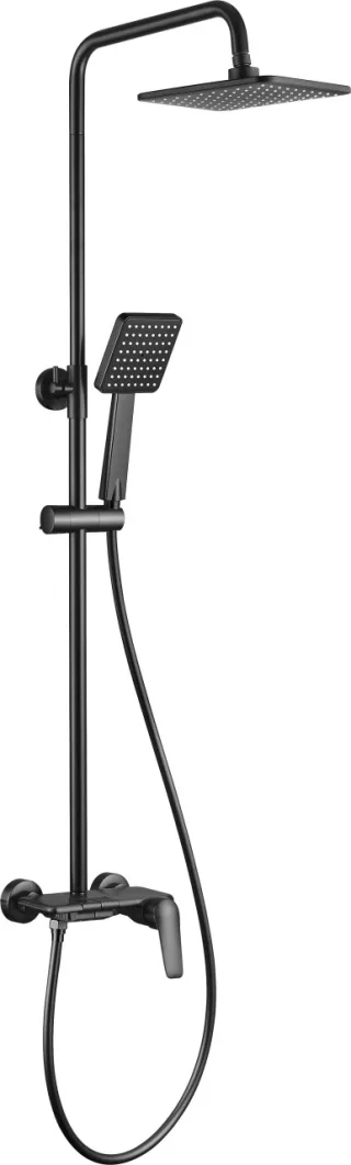 Neuesbad Serie 270 PIANO Schwarz 1-Funktion Duschsäule mit Armatur, Chrom NB1DENERN4PM1