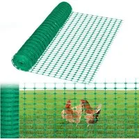 FIVMEN Gartenzaun 1x30m/50m/80m Absperrzaun Bauzaun Begrenzungszaun, Grün, Nutztierzäune 100 cm hoch Schutznetz aus Kunststoff Hühnerzaun