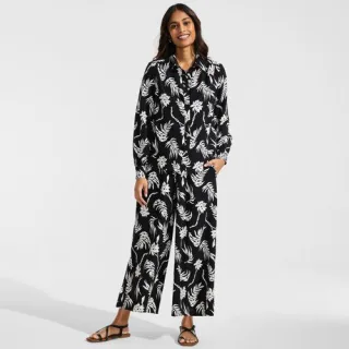 Creaseless 7/8-Palazzohose für Damen, Damen, size: regular, Schwarz, Polyester, by Lands' End