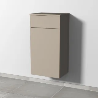 Sanipa 3way Mittelschrank mit 1 Auszug und 1 Wäschekorbklappe, Sandgrau-Matt, SF15467 SF15467