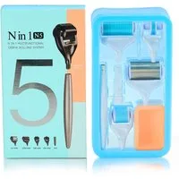 P-Beauty Cosmetic Accessories Dermaroller Derma Roller Microneedling Haarwachstum Gesichtspflege 5 in 1 Set, Dermaroller, Microneedling, 5 in 1, Hautpflege