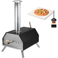 bremermann Pizzaofen inkl. Pizzastein 30x2x30 cm // für Brikett, Kohle, Pellets, für Tische