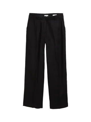 Tom Tailor - TTLEA Wide Leg Hose mit Leinenanteil deep black - Gr. - 44/32