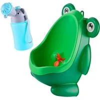 relaxdays Toilettentrainer Kinder-Urinal 2er Set Wand & unterwegs