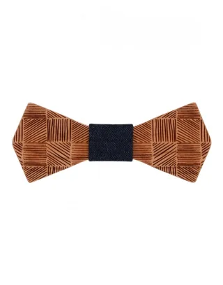 mr. célestin - Fliege aus Holz Cuba - Cherry braun/blau - Gr. - OS