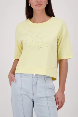 monari - Sweatshirt mit Schmuck pastel yellow - Gr. - 38