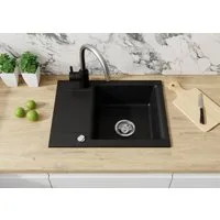 Küchen-Preisbombe Granitspüle Bea 59 Spüle Einbauspüle Küchenspüle Spülbecken 59x44 schwarz
