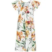 Ringella Nachthemd Ringella Damen Nachthemd kurzer Arm Batist Voile Weiss (1-tlg) luftiges Voile Baumwolle Sommernachthemd