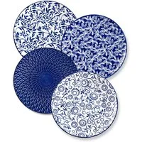 vancasso Speiseteller 4/6-tlg Speiseteller für 4/6, Porzellan Tafelservice, Bunt/Blau, (4 St)