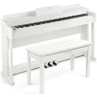 MUSTAR Digitalpiano Professionelles Digitalpiano 88 Tasten mit Hammermechanik, Klavierhocker, 3 Pedalen, USB/MIDI & Dualkontrollsystem
