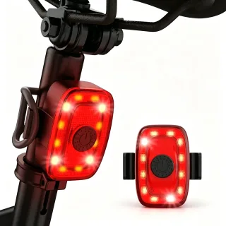 BIKIGHT W05 Smart Bike Tail Light Type-C Rechargeable 9 Modes IPX5 Waterproof Bicycle Rear Light for MTB Road Helmet Bac