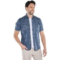 Engbers Kurzarmhemd Herren Kurzarmhemd mit softer Jeans-Warenqualität, Indigoblau