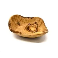 Olivenholz-erleben Snackschale RUSTIKAL klein (L/B/H: 10-11/6/4 cm) aus Olivenholz, Olivenholz, Passend für Brotscheiben oder kleines Gebäck, fein geschliffen