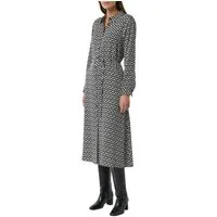 comma Hemdblusenkleid Sommerkleid mit Eingrifftaschen und All-over-Print