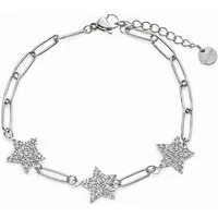 Brise Schmuck Armband Edelstahl Armband Damen mit Strass Sternen – Eleganter Schmuck, Verstellbare Länge, Rostfrei, Hautfreundlich, Leicht, Stern-Design