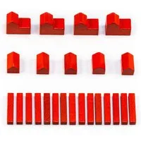 Waldfelsen Spiel – Holz-Figuren Spielfiguren Ersatz passend für Die Siedler von Catan, Spielmaterial, Verschiedene Farben