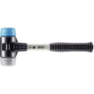 HALDER SIMPLEX - Schonhammer mit verstärktem Tempergussgehäuse und Fiberglasstiel, TPE-soft/TPE-mid - 3713.050
