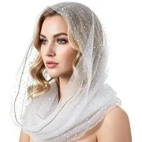 Zaewry Kopftuch Modisches Damen-Kopftuch/Haarband, quadratisches Strass-Seidentuch, Damenschal/Schultertuch, elegantes Halstuch/Kopftuchmütze