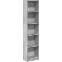 vidaXL Bücherregal Bücherregal Betongrau 40x24x176 cm Holzwerkstoff, 1-tlg.