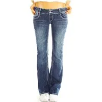 be styled Bootcut-Jeans Low Waist Damenjeans, ausgestellte Hüfthose, Bootcut Jeans - j73e-A
