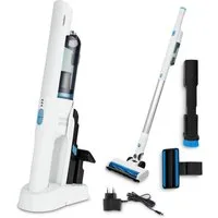 Medion® Handstaubsauger mit Saugrohr und Bodenbürste 2in1 (MD11515), 200 W, beutellos, Akku, kabellos, fürs Auto, HEPA-13-Filter, mit Ladestation