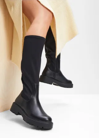 bonprix Stiefel, schwarz, Gr.43, Modischer Stiefel mit elastischem Schaft