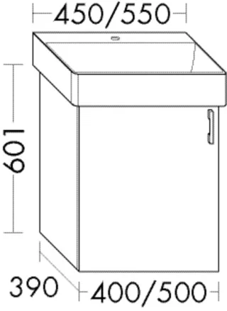 Burgbad Waschtischunterschrank System 30 Preisgruppe 3 Diago 601x400x390 Grau Hochglanz WYTA040LF1509
