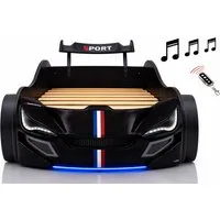 Aileenstore Autobett TURBO GTE (ohne Zubehör), Kinderbett 90x200, Lattenrost,LED,Unterbodenlicht,Sound,Fernbedienung