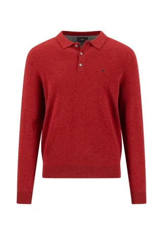 FYNCH-HATTON - Polo, Longsleeve, Merino Cashmere brick - Gr. - L