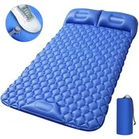 CkeyiN Pro Isomatte Camping,Outdoor Luftmatratze,200*120 cm,Integrierten kopfkissen, (Wasserdicht,mit Fußpressepumpe und Kissen, Anti-Ripstop Schlafmatte, Zwei Spieler,10CM Verdicktes,für Wandern und Strand)