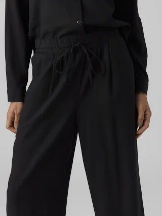 VERO MODA - VMJESMILO LIN HW WIDE PANTS WVN NOOS Black - Gr. - S