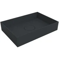 Bernstein Aufsatzwaschbecken TWA112 50cm Schwarz matt, Aufsatzwaschbecken 50cm schwarz Mineralguss eckig