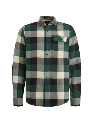 PME Legend - Long Sleeve Shirt Ctn Flanel H. twill Check trekking green - Gr. - L