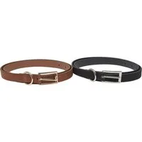 URBAN CLASSICS Synthetikgürtel Urban Classics Slim Synthetic Velour Leather Belt 2-Pack