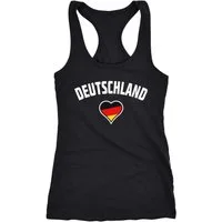 MoonWorks Tanktop Damen Tanktop Deutschland Herz WM Fußball Weltmeisterschaft 2018 World Cup Fan-Shirt Germany Moonworks®