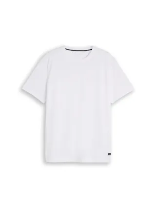 Tom Tailor - Piqué T-Shirt mit Logo-Badge white - Gr. - XXL