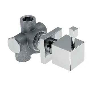 KAJA-Aquadrat 3-Wege-Umstellung DN 15, 1 x Zulauf, 3 x Abgang 1/2", chrom 29850-C
