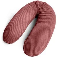 Amilian Stillkissen XXL 170 cm Schwangerschaftskissen Seitenschläferkissen U-Form, Set, mit Bezug, Cord-Optik, geräuscharm, Made in EU