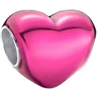 Pandora Charm-Einhänger Pandora Charm Damen Rosa Metallic-Herz Sterling-Silber 793337C03