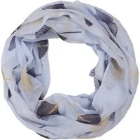 MIRROSI Loop Damen Schal mit Ginkgo-Muster Weich aus 100% Baumwolle Schlauchschal, (ca.160x45cm zweimal um den Hals wickelbar)