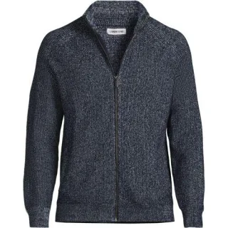 Rippstrick DRIFTER Cardigan, Herren,  Braun, Baumwolle/Nylon, by Lands' End