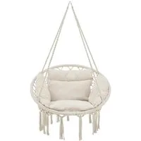 casa.pro Hängesessel, »Kailua« Hängestuhl mit Kissen ø60cm Creme