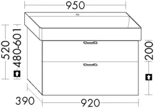 Burgbad WTU.-Schr. Sys30 PG4 Sana 520x920x390 Eiche Weiß, WYKT092F6335 WYKT092F6335