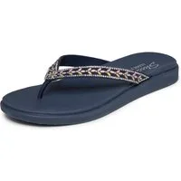 Skechers MEDITATION LUXE- Zehentrenner Strandschuh, Sommerschuh, Badeschuh mit Glitzersteinchen