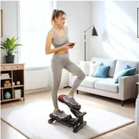 SPORTNOW Stepper Mini für Zuhause, mit LCD-Display (Fitness-Stepper bis 100 kg, 1-tlg., Stepper Hometrainer), für Beintraining, Home Office Fitness Exercise, Schwarz