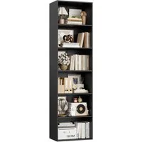 Homfa Bücherregal Regal mit 6 Fächern, 190,5cm Bücherschrank Standregal, verstellbare Ablagen